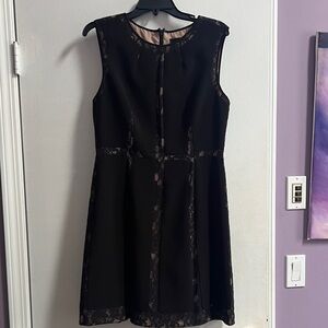 BCBGMaxAzria Black Lace-Accent Mini Dress